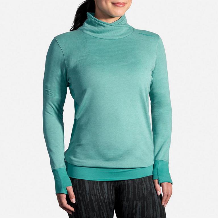 Brooks Women's Notch Thermal Long Sleeve Running Shirt - Green (WTFI90813)